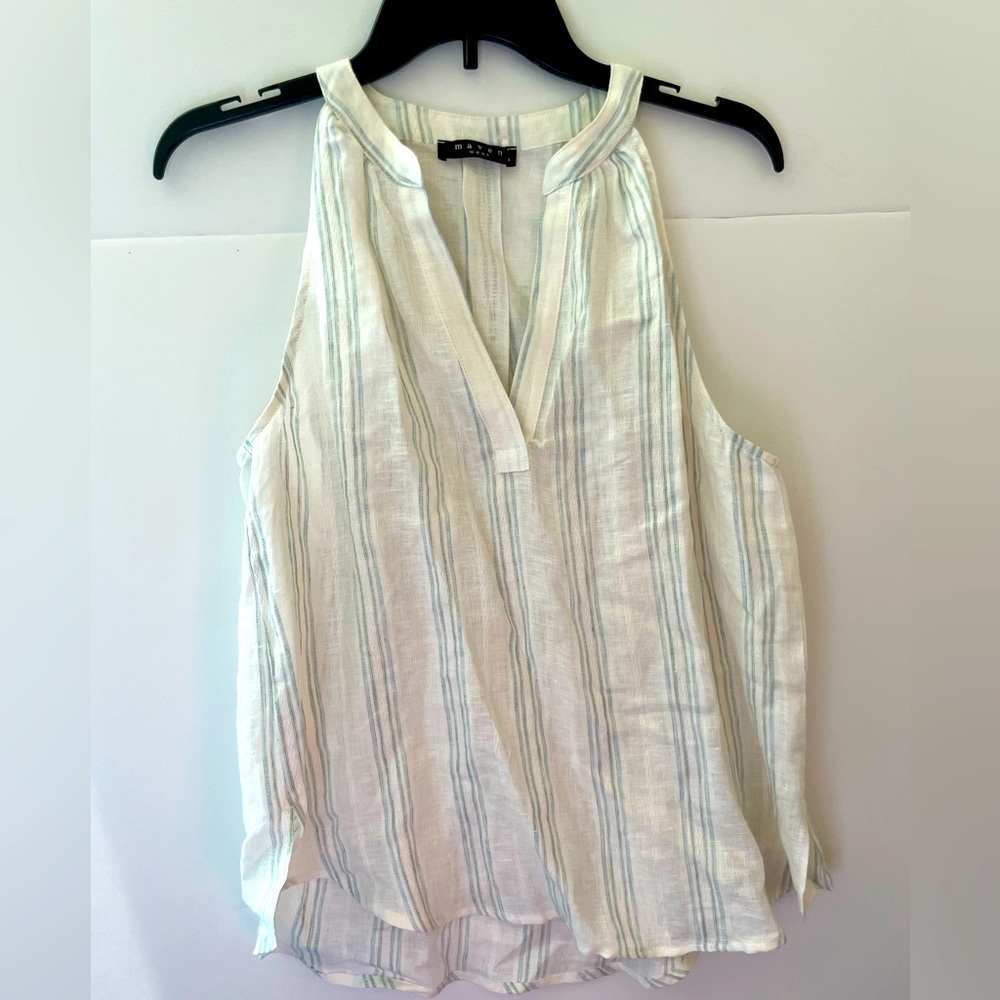 Maven West Striped Sleeveless Blouse